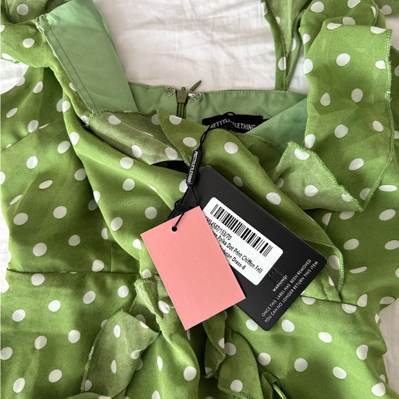 Polka Dot Green Dress PLT - Picture 3 of 3